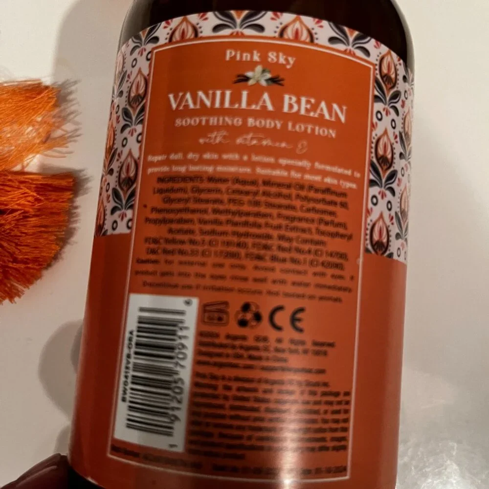 Vanilla Bean‎ Soothing Body Lotion by Pink Sky (SET OF TWO) (16.9 oz) (new/h/x)